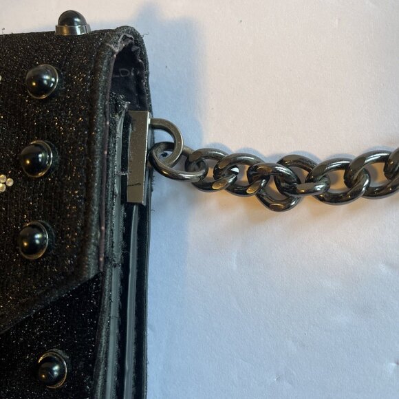 Gorgeous Women’s Black ALDO Messenger Crossbody Purse Bag Embellished Tiger - Picture 9 of 11